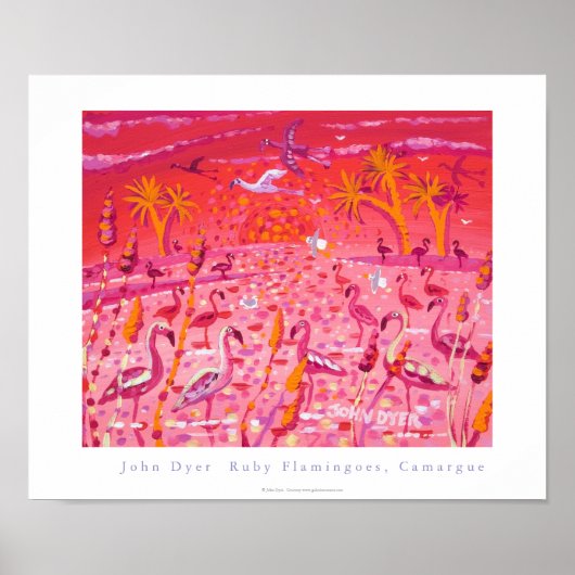 Poster d'art : Ruby Flamants roses, Camargue, Fran (Devant)