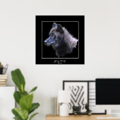 Poster d'art sauvage de Loup gris (Bureau à domicile)