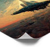 Poster d'art Sci-Fi sur le débarquement des navire (Coin)
