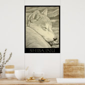 Poster d'art Shiba Inu Poster d'art Chien Shiba In (Cuisine)