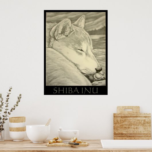 Poster d'art Shiba Inu Poster d'art Chien Shiba In (Cuisine)