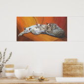 Poster d'art Siamese Cats "Family Nap" (Cuisine)