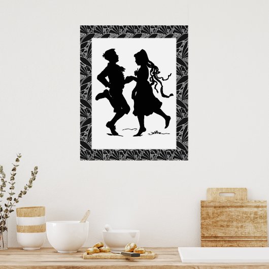 Poster d'art Silhouette de fille de danse (Cuisine)