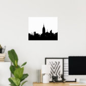 Poster d'art Silhouette de New York City (Bureau à domicile)