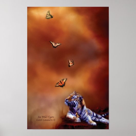 Poster d'art Six Wild Tigers / Imprimer (Devant)