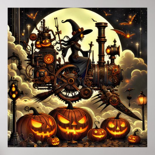 Poster d'art sorcière Steampunk (Devant)