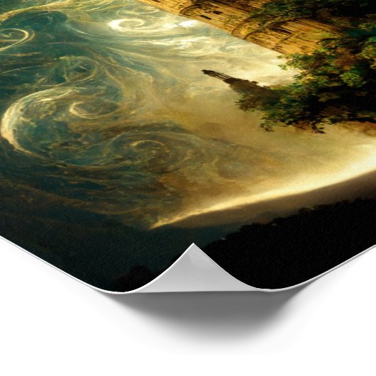 Poster d'art Spirit Tower Imaginaire Sci-Fi (Coin)