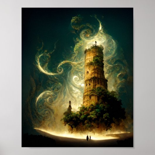 Poster d'art Spirit Tower Imaginaire Sci-Fi (Devant)