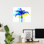 Poster d'art style Art Palm Tree Miami (Bureau à domicile)