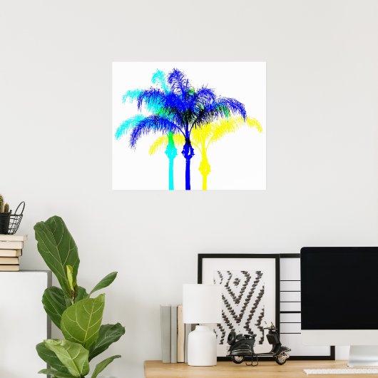 Poster d'art style Art Palm Tree Miami (Bureau à domicile)