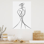 Poster d'art stylish Woman Line (Cuisine)