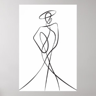 Poster d'art stylish Woman Line