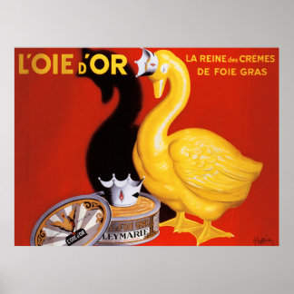 Poster d'art sur la nourriture vintage française s
