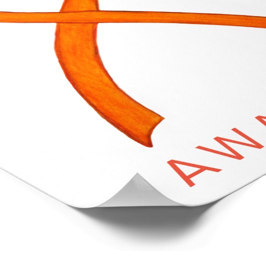 Poster d'art sur le ruban de sensibilisation à la  (Coin)