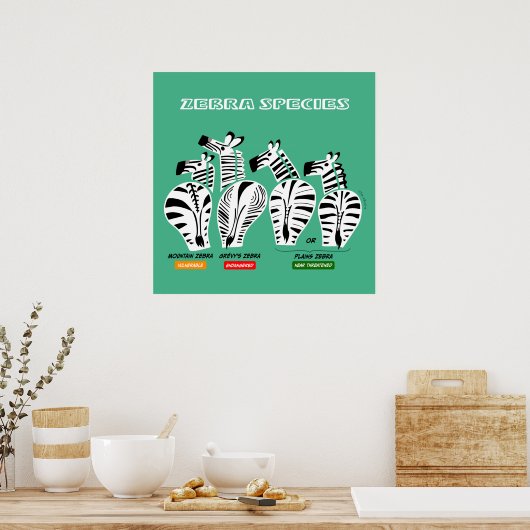 Poster d'art sur les espèces Zebra (Cuisine)