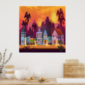 Poster d'art sur les grandes villes et les grandes (Cuisine)