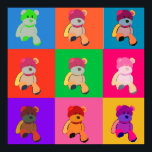 Poster d'art Teddy Bear Pop<br><div class="desc">Design nounours pop coloré</div>