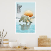 Poster d'art "THE ICE CHIEF" Ours polaire & Totem  (Cuisine)