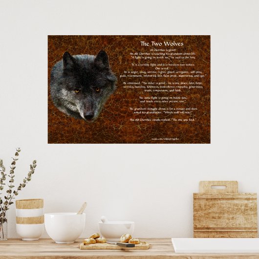 Poster d'art TLE TALE DES DEUX LOUPS (Cuisine)