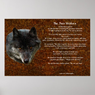 Poster d'art TLE TALE DES DEUX LOUPS