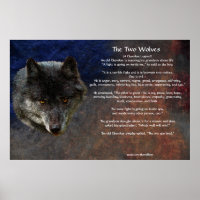Poster d'art TLE TALE DES DEUX LOUPS