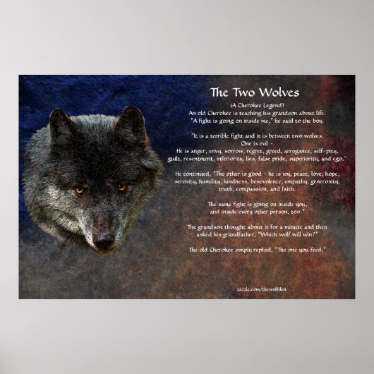 Poster d'art TLE TALE DES DEUX LOUPS (Devant)