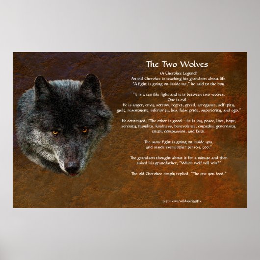 Poster d'art TLE TALE DES DEUX LOUPS (Devant)