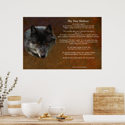 Poster d'art TLE TALE DES DEUX LOUPS (Cuisine)