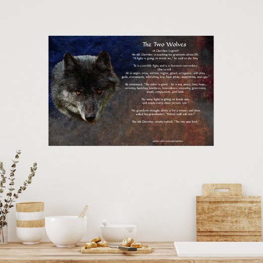 Poster d'art TLE TALE DES DEUX LOUPS (Cuisine)