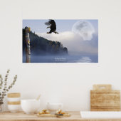 Poster d'art totem, aigle et super lune (Cuisine)
