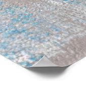 Poster d'art Turquoise et gris "Furry" Imprimer (Coin)