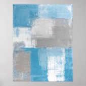 Poster d'art Turquoise et gris "Furry" Imprimer (Devant)
