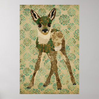 Poster d'art Turquoise Floral