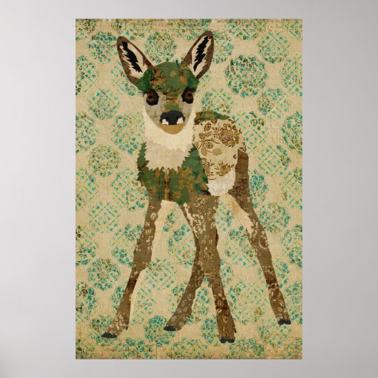 Poster d'art Turquoise Floral (Devant)
