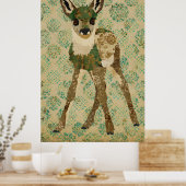 Poster d'art Turquoise Floral (Cuisine)