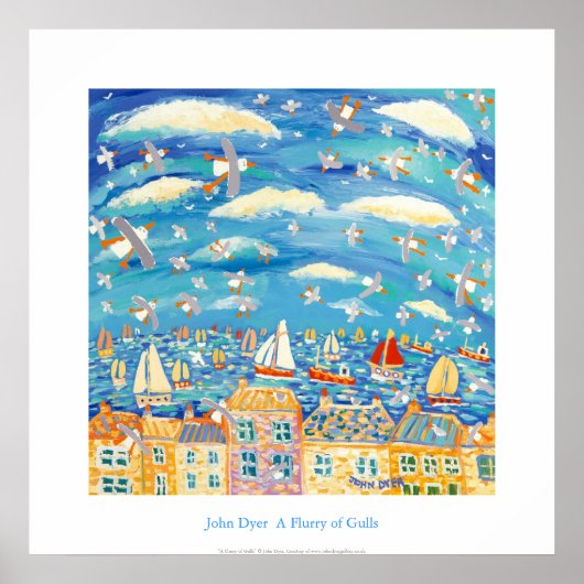 Poster d'art : Une Flurie de Mouettes, Falmouth (Devant)