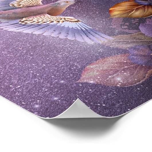 Poster d'Art Unicorn Rose bleu (Coin)