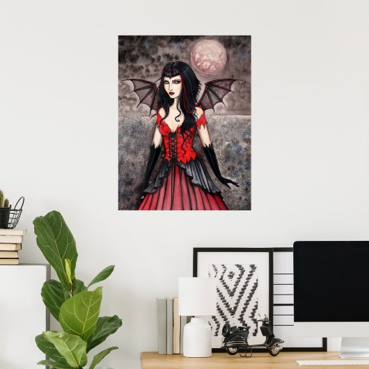 Poster d'art vampire gothique Fée Imprimer (Bureau à domicile)