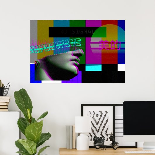 Poster d'art Vaporwave | Poster esthétique Vaporwa (Bureau à domicile)