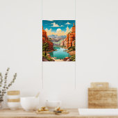 Poster d'art vibrant et rétro Grand Canyon (Cuisine)