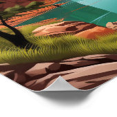 Poster d'art vibrant et rétro Grand Canyon (Coin)