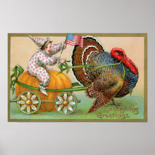 Poster d'art Vintage de la Turquie clown