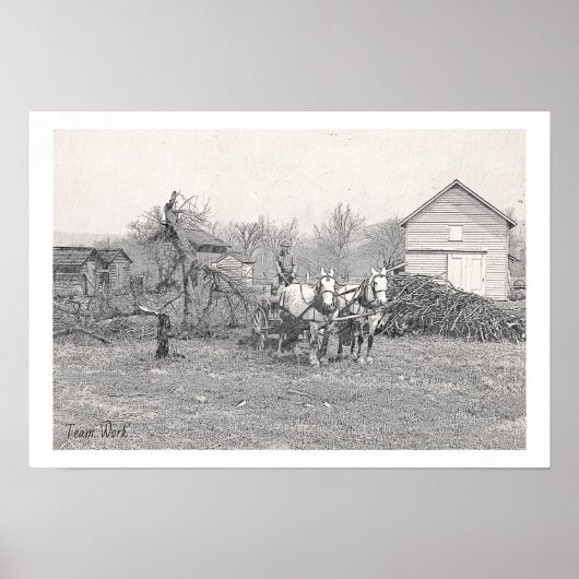 Poster d'art Vintage de Team Work (Devant)