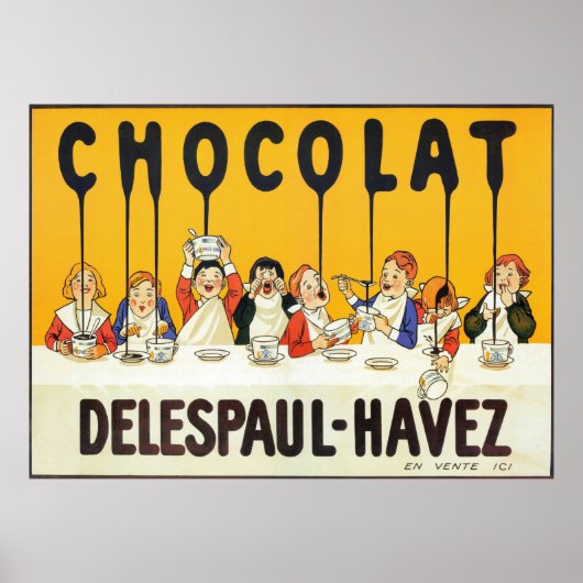 Poster d'art vintage Français Chocolat Kids Kitche (Devant)