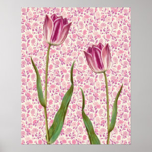 Poster d'art Vintage Magenta Pink Tulip