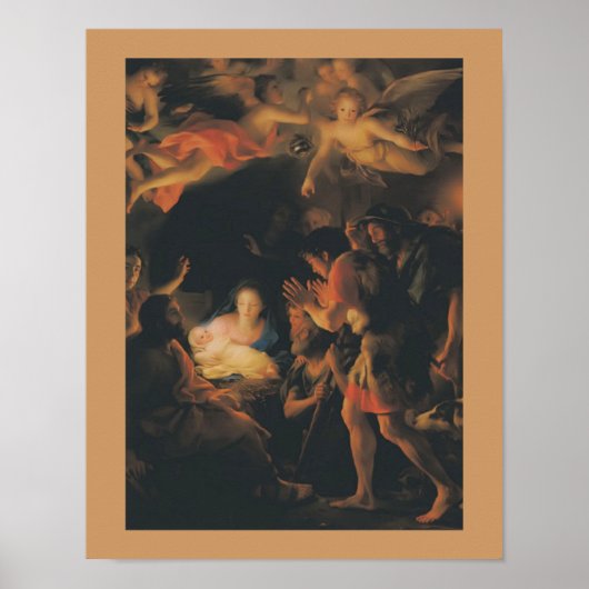 Poster d'art Vintage Mengs Adoration Shepherd (Devant)