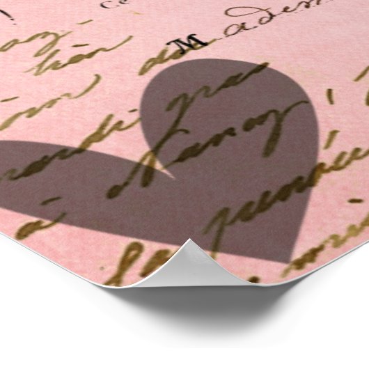 Poster d'art vintage Pink Paris Collage (Coin)