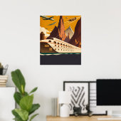 Poster d'art Vintage voyage Bateau & Avions (Bureau à domicile)