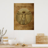 Poster d'art VITRUVIAN MAN Leonardo Da Vinci (Cuisine)
