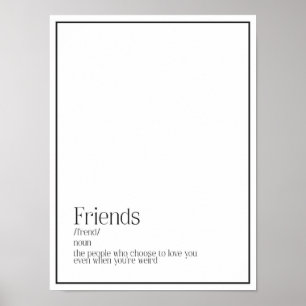 Poster d'art Word de définition d'amis